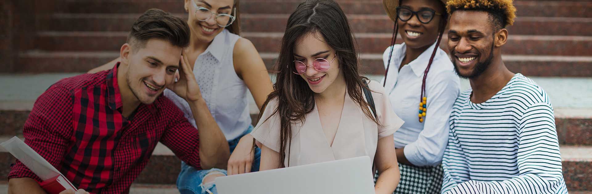 Team working together on a laptop